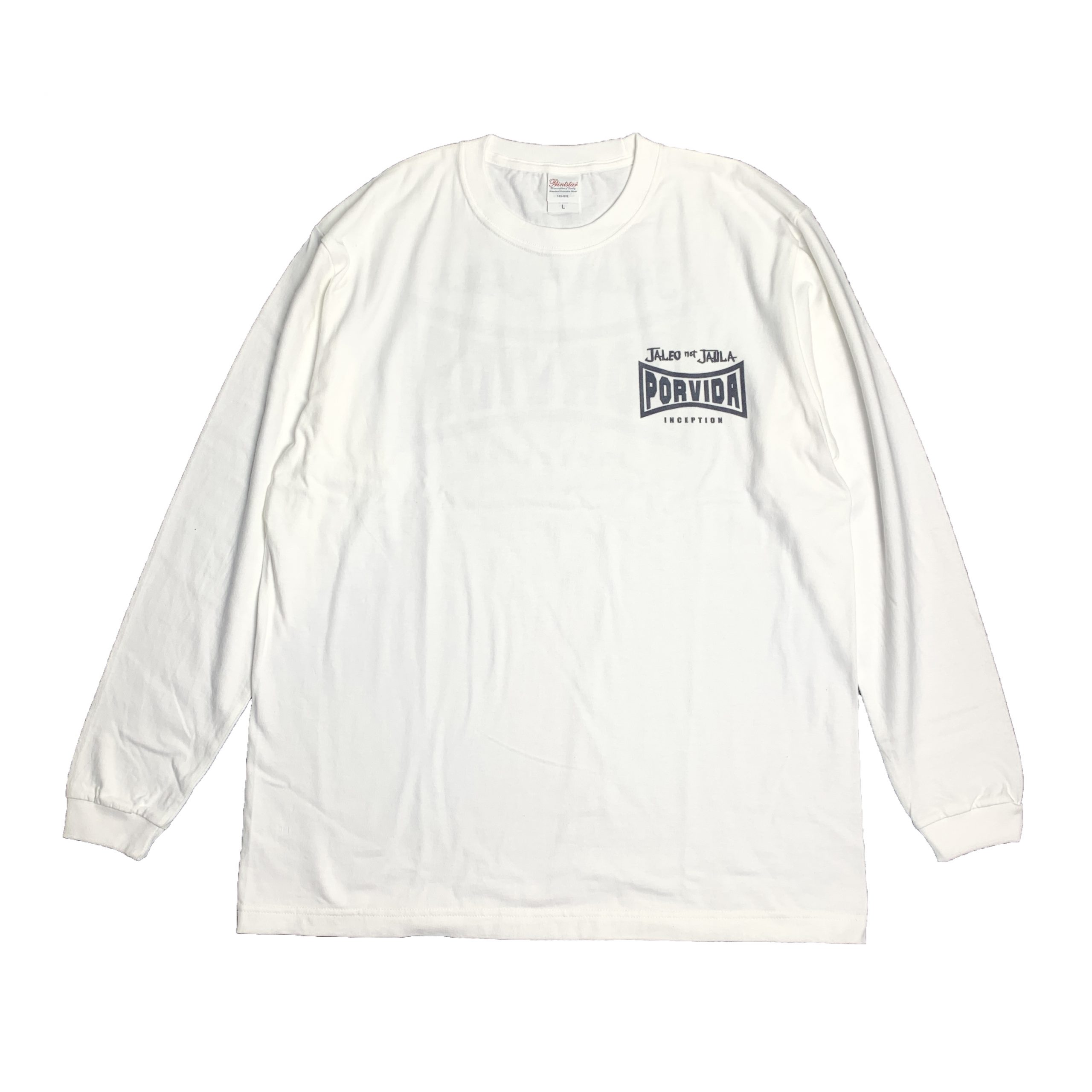 POR VIDA】Long Sreeve T-Shirt ロングスリーブTシャツ 白 | MAMESUKE ...