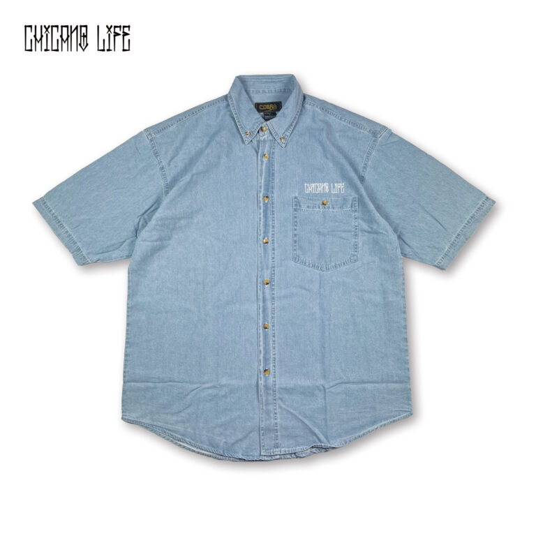 chicanolife_logo_ss_denim_shirt