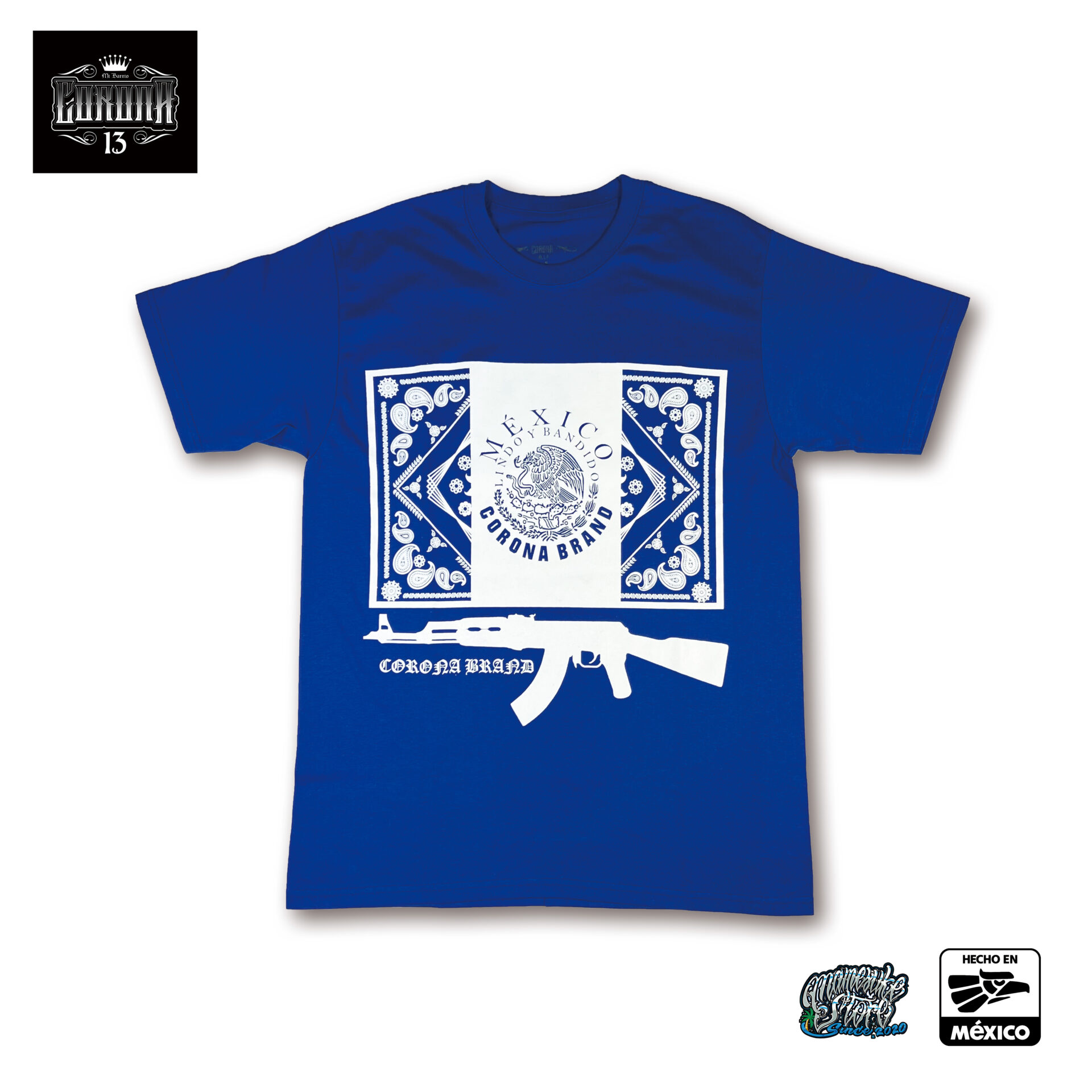 Corona Brand】 Mexico Flag S/S T-Shirt 青 メキシコ産 西海岸