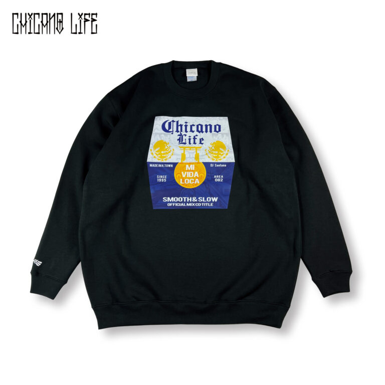 chicanolife_s_and_s Logo_crewneck_sweat_black