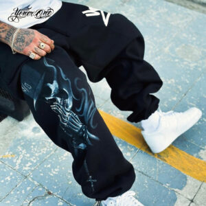 yonerone_skull_sweat_pants_black