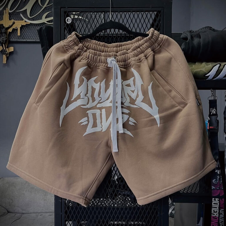 yonerone_metal_half_sweat_pants_brown