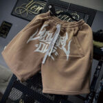 yonerone_metal_half_sweat_pants_brown